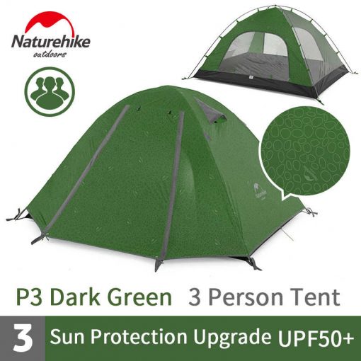 Lều cắm trại chống mưa, nắng UPF 50+ Naturehike NH18Z033-P màu xanh lá đậm