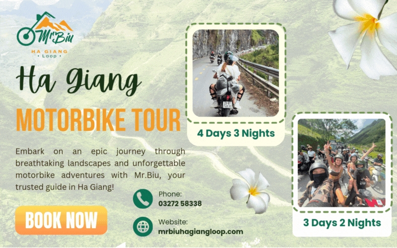 Tour phượt Hà Giang bằng xe máy tại Mr. Biu Motorbike Tour